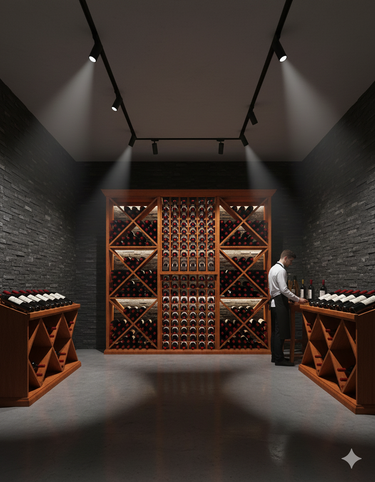 7 Foot Wine Cellar Storage System | 388 Bottle Capacity