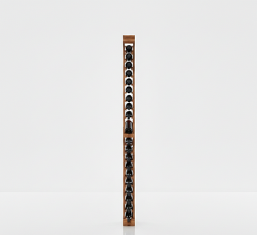 Wooden wine rack with bottles on a white background