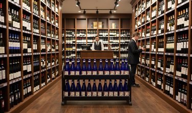 Point of Purchase Retail Wine Display on Wheels