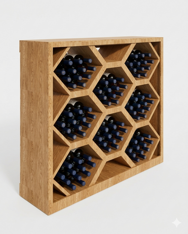 Honeycomb Base Wine Rack Cabinet