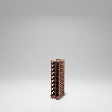 Wooden wine rack on a gray background