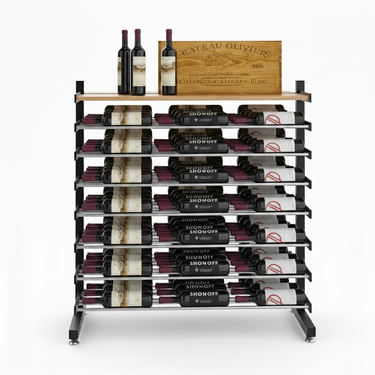 Evolution Double-Sided Island Display | Freestanding Metal Wine Rack