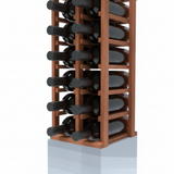 Wooden wine rack with bottles on a white background