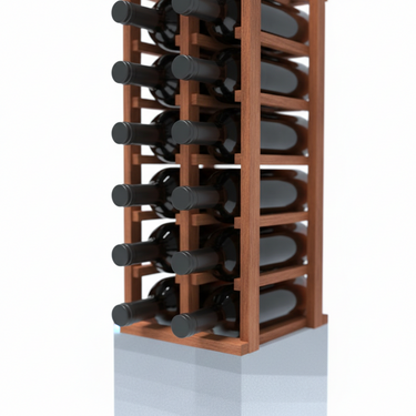 Wooden wine rack with bottles on a white background