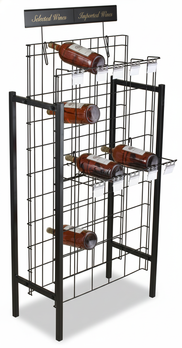 Wire Magnum Bottle Metal Retail Wine Rack | 50 Bottles