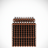 Wooden wine rack with bottles on a white background