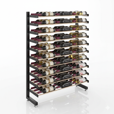 Freestanding Single-Sided Island Display Rack | 90 Bottles
