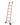 Wooden ladder with blue feet on a white background