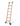 Wooden ladder with blue feet on a white background