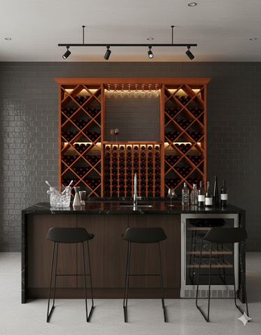 8 Foot Wine Cellar Storage System | 390 Bottle Capacity