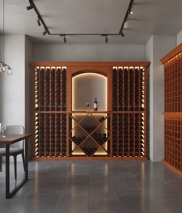 8 Foot Wine Cellar with Tasting Area Display