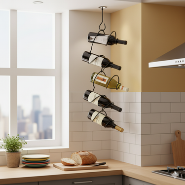 Climbing Tendril Customizable Wine Rack | Black