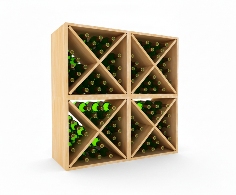 4 Wood Wine Storage Cubes- 96 Bottles | WineRacks.com – Wine Racks