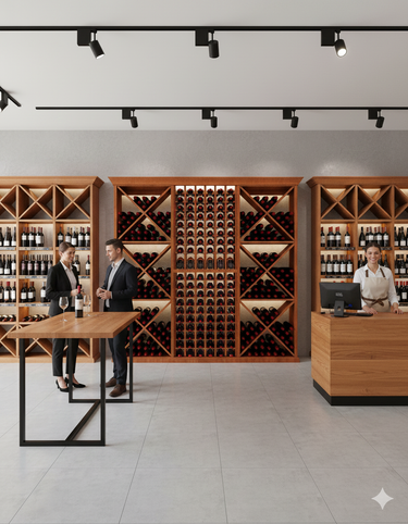 7 Foot Wine Cellar Storage System | 388 Bottle Capacity