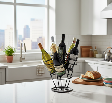 Wine Bottle Bouquet Stand | Black