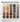 A reference chart titled 'Wood Species and Finishes' showing wood swatches for Pine, Oak, Grandis, Mahogany, and Walnut in Unfinished, Clear Coat, Castle Brown, Charcoal, and Gray finishes.