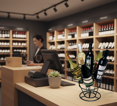 Wine Bottle Bouquet Stand | Black