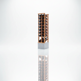 Tall wine rack with bottles on a white background