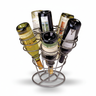 Wine bottle holder with six bottles on a white background