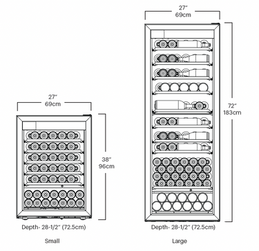 Goguette Large Multi Zone Wine Fridge – Black | 162+ Bottle Capacity