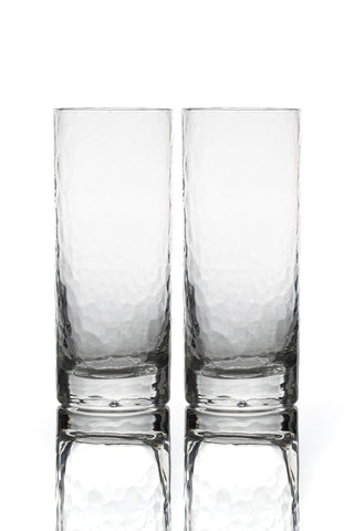 Artisan Hand-Blown Highball Cocktail Glass - Set of 2