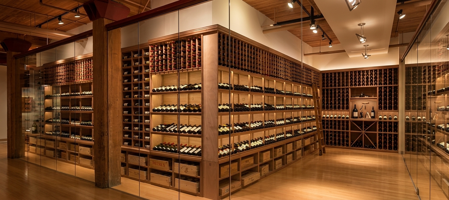 traditional wood wine room