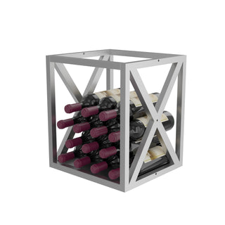 Evolution Low Profile Wine Box- Box Only in Cool Gray with Wine Bottles