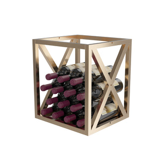 Evolution Low Profile Wine Box- Box Only in Golden Bronze with Wine Bottles