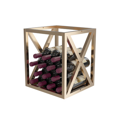 Evolution Low Profile Wine Box- Box Only in Golden Bronze with Wine Bottles