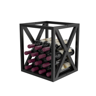 Evolution Low Profile Wine Box- Box Only in Matte Black with Wine Bottles