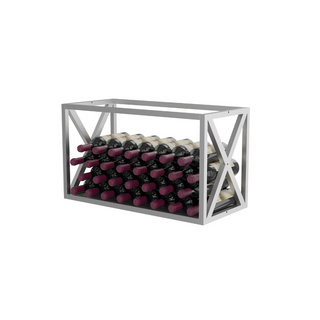 2 Column Evolution Low Profile Wine Box- Box Only in Cool Gray with Wine Bottles