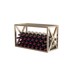 2 Column Evolution Low Profile Wine Box- Deluxe in Golden Bronze with Wine Bottles