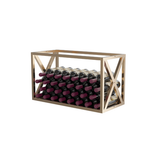 2 Column Evolution Low Profile Wine Box- Box Only in Golden Bronze with Wine Bottles