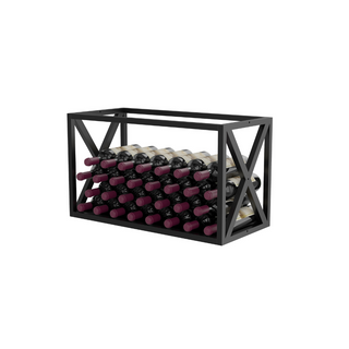 2 Column Evolution Low Profile Wine Box- Box Only in Matte Black with Wine Bottles