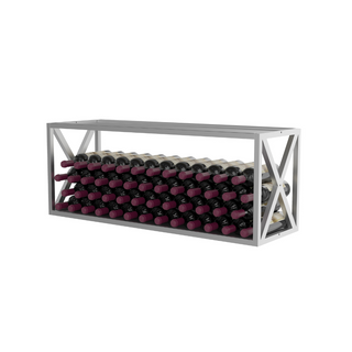 3 Column Evolution Low Profile Wine Box- Deluxe in Cool Gray with Wine Bottles