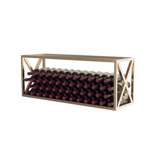 3 Column Evolution Low Profile Wine Box- Deluxe in Golden Bronze with Wine Bottles