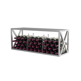 3 Column Evolution Low Profile Wine Box- Top Shelf in Cool Gray with Wine Bottles