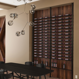 Evolution Low Profile Post Shelf Combo Kit 10 1 Bottle Deep in Matte Black in a dining room