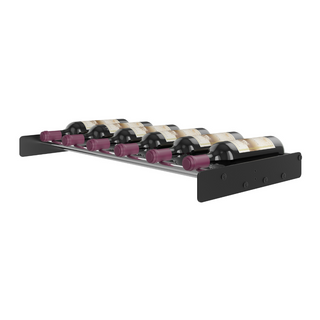 6 Bottle Evolution Low Profile Cork Ledge Row in Matte Black and Chrome