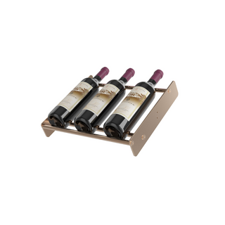 Evolution Low Profile Presentation Row in Golden Bronze storing 3 bottles