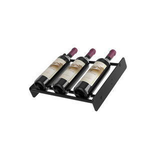 Evolution Low Profile Presentation Row in Matte Black storing 3 bottles