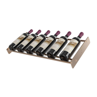 Evolution Low Profile Presentation Row in Golden Bronze storing 6 bottles