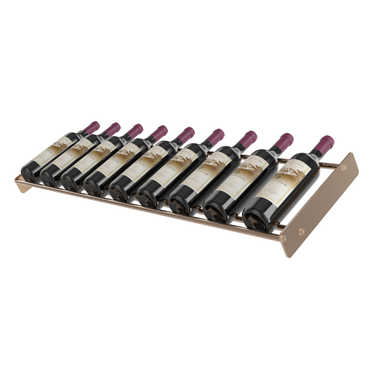 Evolution Low Profile Presentation Row in Golden Bronze storing 9 bottles