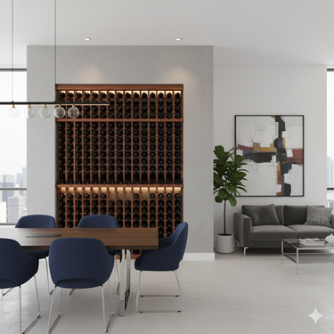 Wine Rack Kit with Presentation Row Display Double 2 Column Standard Bottle Storage