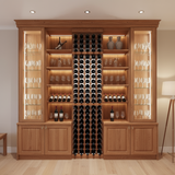 built in wooden wine rack