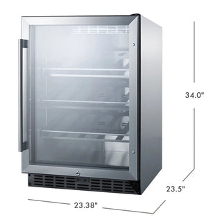 Summit 20 Bottle 24in Champagne Series Outdoor Wine Refrigerator Measurements 34" x 23.38" x 23.5"