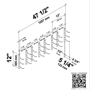 W Series Over the Couch Wall Mounted Metal Wine Rack Kit
