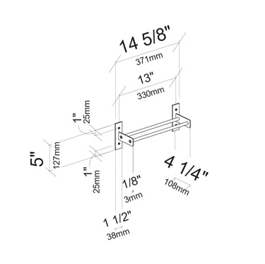 Evolution Wine Wall 5 1C Wall Mounted Metal Wine Rack