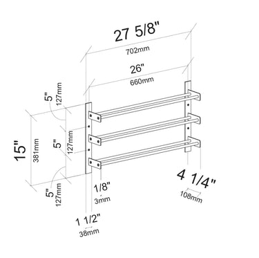 Evolution Wine Wall 15 2C Wall Mounted Metal Wine Rack