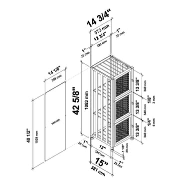 Case & Crate Short Locker Style Freestanding Bottle Storage | With Back Panel